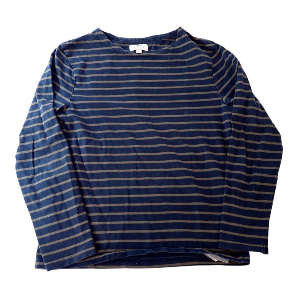 Cyrillus Paris Shirt Girls 10 Blue Striped Long Sleeve Cotton Mariniere Nautical